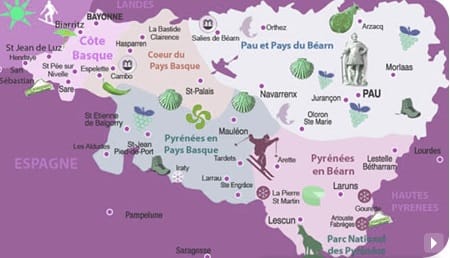 sorties avec carte des Pyrénées