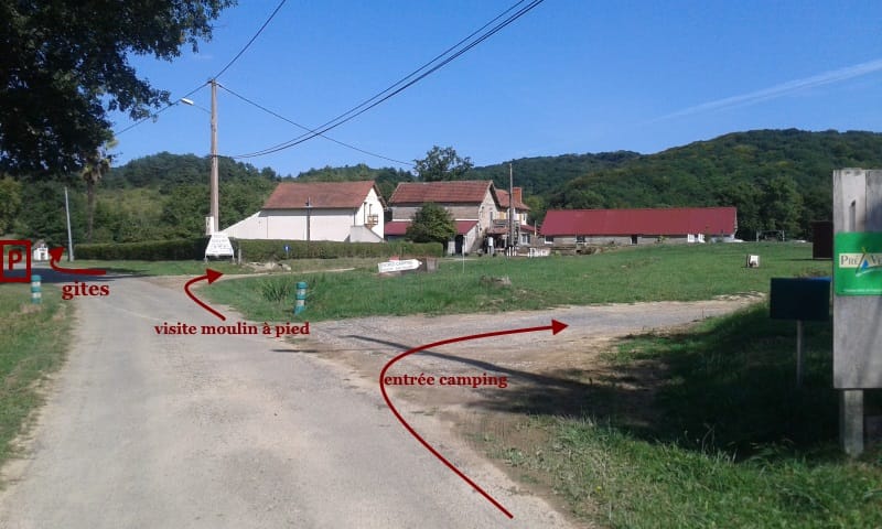 plan d'entrées sur la propriété du moulin